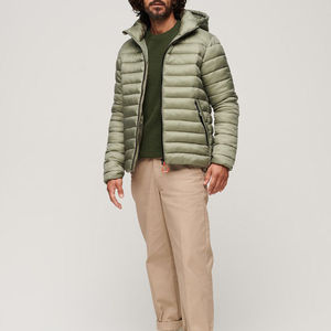 <b>High</b> Quality Nylon <b>Black</b> Puffer Jacket Men Winter Bubble Windbreaker Down Jacket Plus Size Breathable Customization OEM - Product Image 4