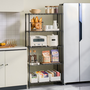 MZG Elegant White Powder Coated 5 Tier Wire Shelving <b>Unit</b> for Garage Kitchen Bathroom <b>Laundry</b> - Product Image 5