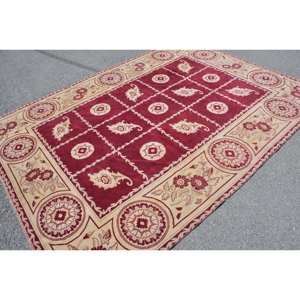 Tapis turc vintage grande surface 6.5x8.9 pieds classique rouge beige motif abstrait laine matériel 10mm Latex pour couloir chambre décor - Product Image 4