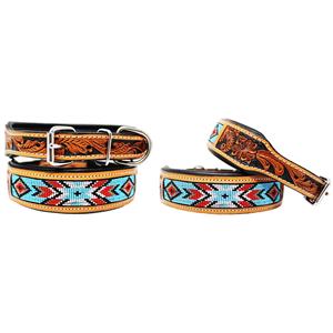 Rodeo International High Western perlé cuir de vache animal de compagnie doux rembourré Floral main outillage haut indien formation en gros - Product Image 2