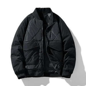 <b>Men's</b> Premium Quality 100% Polyester Canvas <b>Jacket</b> Casual Outdoor Zipper Stand Oversized Plus Size Winter Puff Thick Warm - Product Image 1