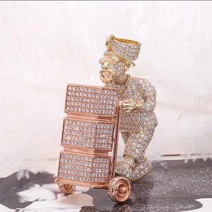 สร้อยคอจี้เพชรชุบทองคำสุดหรู ดีไซน์หรูหราสำหรับงานแต่งงาน งานครบรอบ และงานปาร์ตี้ - Product Image 4