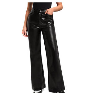 กางเกงหนังผู้หญิงคุณภาพสูง สีดำ หนังนุ่ม เหมาะสำหรับชุดลำลอง กางเกงหนังผู้หญิง - Product Image 1