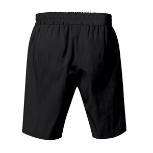 Pantalones cortos de baño de satén negros informales para hombre, cómodos pantalones cortos de gimnasio con tabla elástica, pantalones de playa holgados con lazo de cinturón, pantalones de baño de BD - Product Image 6
