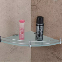 Étagère murale exclusive en verre de 12x6 pouces pour salle de bain, support de rangement mural en verre trempé monocouche pour la maison et l'hôtel