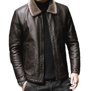 Best <b>Vintage</b> Winter Design Biker Leather Jacket with Pockets Bomber Leather Jacket Customized Logo Print Leather <b>Coat</b> Mens - Product Image 5