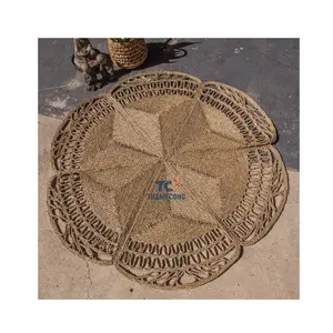 圆形海草地毯波西米亚柳条地毯客厅编织圆形门垫较大地毯