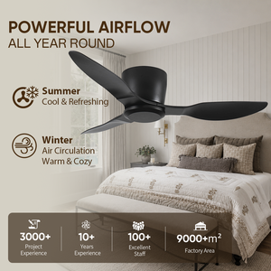 USA in Stock 40 Inch Flush Mount <b>Ceiling</b> <b>Fan</b> No Light Low Profile <b>Ceiling</b> <b>Fan</b> <b>with</b> <b>Remote</b> Quiet DC Motor for Bedroom Kitchen - Product Image 2