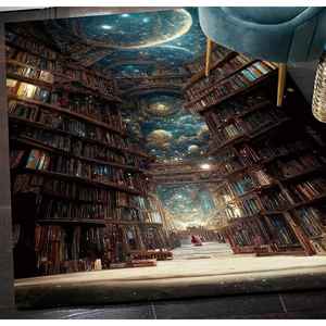 Alfombra Cósmica para Libros, Alfombra de Chenilla con Diseño de Galaxia Estrellada para Estantería - Product Image 5