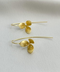 18K Gold Vermeil Lightweight 925 Sterling Silver Flower Dangle Earrings Minimalist Fine Jewelry for Women for Daily Wear Gift - Product Image 6