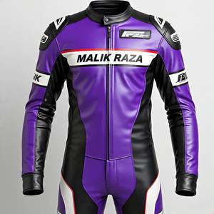Traje de cuero de motocicleta personalizado, equipo de carreras CE blindado, logotipos personalizados, ajuste ergonómico y rendimiento ventilado diseñado - Product Image 1
