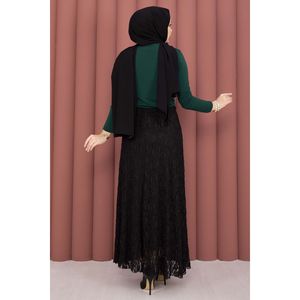 Premium Black <b>Lace</b> Skirt Soft Spandex with Digital Print Straight and Wrap Styles for Work Spring and Autumn Seasons - Product Image 6