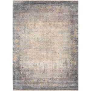 Alfombras de Lana y Seda Anudadas a Mano del Lejano Oriente Esh-1502, Gris y Negro, Patrón Abstracto, para Decoración de Sala de Estar, 9x12, Pasillo, 10mm - Product Image 1