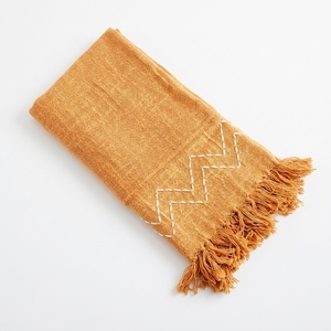 Manta Decorativa Larga y Ligera de Tela Suave Tejida Naranja, Textil para el Hogar, Bufandas para Bebés, Chales, Cubrecama para Sofá - Product Image 1