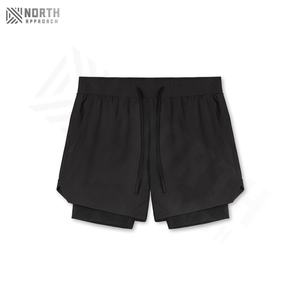 Shorts de sport pour homme en toile respirante à séchage rapide avec cordon de serrage et poche arrière zippée pour la course à pied, l'entraînement, la salle de sport, le fitness et les loisirs - Product Image 3
