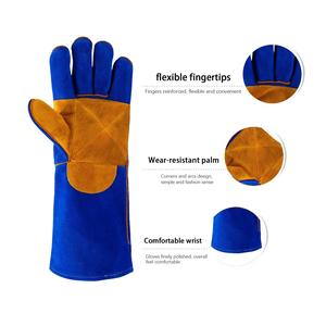 Guantes de Palma reforzados de cuero de vaca de alta calidad con puño de seguridad resistente al calor anticorte para trabajar y soldar-Proveedor a granel - Product Image 4