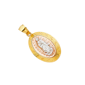 เครื่องประดับแฟชั่นสามโทนสีทองสำหรับเด็กจี้กัวเดอลูเปอร์14K ประดับเพชรและทองแดงสำหรับศาสนาของเรา - Product Image 3