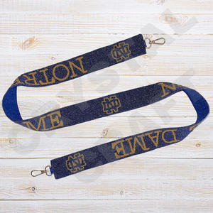 Baylor personalizado blanco semilla de oro bolsa de cuentas correas 'Hook Em Horns' accesorio de moda correa de monedero con cuentas - Product Image 2