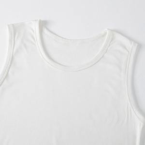 Débardeur décontracté pour hommes sur mesure sans manches col à capuche respirant tricoté haut d'entraînement musculaire basique style uni vente en gros - Product Image 3