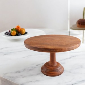 Soporte de pastel de madera de 4 niveles hecho a mano con acabado marrón para servir aperitivos en celebraciones caseras - Product Image 5