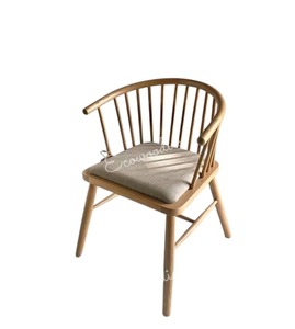 Chaise de salle à manger moderne en bois massif personnalisée pour restaurant salon jardin chambre à coucher hôtel design à dossier naturel pour parc - Product Image 2