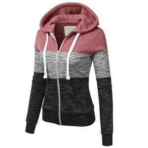 Sweat à capuche zippé en polaire respirant et à séchage rapide pour femme, de bonne qualité, prix abordable, vêtement d'hiver décontracté, fabrication OEM sur mesure - Product Image 2