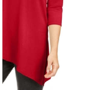 Top Asimmetrico Rosso Chic da Donna Alfani, Taglia Piccola, Stile Vintage per Primavera, Disponibile XL XXL 4XL, Pezzo Singolo - Product Image 3