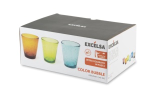 Set di 6 Bicchieri in Vetro Resistente Multicolore con Bolle di Colore di Excelsa, Elegante e Moderno Vetro Colorato - Product Image 6