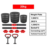 Ensemble d'haltères réglables en acier inoxydable bon marché en gros pour l'exercice à domicile et la remise en forme en salle de sport 10 kg-50 kg