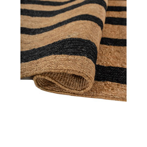 Tapis en jute et chanvre noués à la main Nomadic Threads beige et marron, motif rayé PKJT-142 pour usage domestique - Product Image 2
