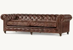 Moderne Kensington Lederen Bank Veren Gevuld Zacht Eigentijds Design Pull Down Sofa Woonkamer Meubelen Huis