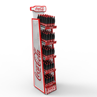 Présentoir de cola en métal détachable à 5 niveaux présentoirs de boissons en bouteille étagère de sol en forme d'échelle avec filet à grille en fer