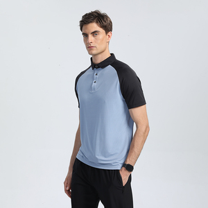 Nuevo logotipo bordado personalizado Polo en blanco camiseta lisa 85% Nylon 5% Spandex Unisex Color Blocking para camiseta de golf suave para hombres - Product Image 2