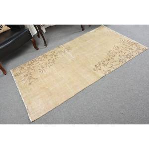 พรมตุรกีสีเบจสีน้ำตาล3.4 x 6.3ft แบบดั้งเดิมการเย็บปะติดปะต่อกันด้วยผ้าขนสัตว์ยางเหนียวรูปทรงสี่เหลี่ยมสำหรับห้องนอนอยู่ - Product Image 2