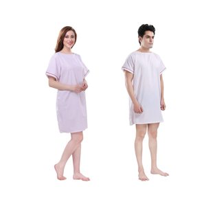 ชุดผ้าฝ้ายสำหรับผู้ป่วยในโรงพยาบาล1ชิ้นสำหรับทุกเพศชุดราตรีแขนสั้นสำหรับพยาบาลออกแบบได้ตามต้องการ - Product Image 1