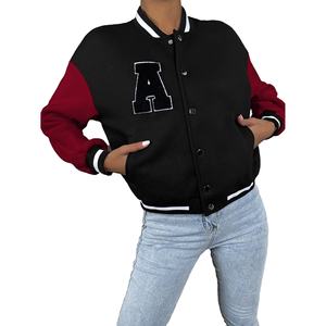 เสื้อแจ็คเก็ตครอปท็อปสไตล์วาร์ซิตี้สำหรับผู้หญิงจาก MOVATEXTILES สีสันสวยงาม ทรงหลวม สไตล์ลำลอง พร้อมปักลาย - Product Image 1