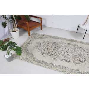 Alfombra Turca, Alfombra Vintage de 4.3x8.1 pies, Alfombra de Lana con Plantas y Árboles Verdes - Product Image 2