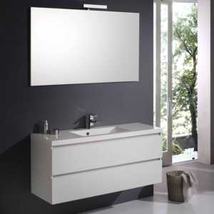 Mueble de Baño Miami Forest Blanco de 120 cm con Cajones y Lavabos Elegantes - Product Image 1