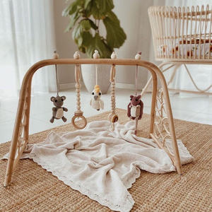 Bon choix : tapis d'éveil pour bébé en rotin artisanal, aire de jeux pour bébé avec jouets suspendus pour enfants - Product Image 2