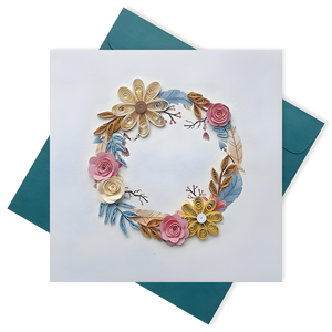 บัตรของขวัญกระดาษดอกไม้เวียดนามทำด้วยมือพร้อมการตกแต่งดอกไม้ชั้นแบบม้วนและป็อปอัพ - Product Image 6