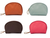 Pochette de voyage en toile écologique demi-lune pour cosmétiques, organiseur de maquillage, logo personnalisé, haute qualité, certifiée GOTS