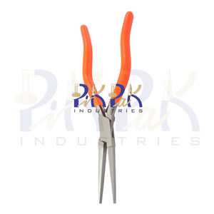 Mâchoire de pince à bec plat extra longue L 60mm Mâchoires lisses et L 205mm avec ressort et poignées en PVC Boîte à joints Fabrication de bijoux Utilisation pour le bricolage - Product Image 6