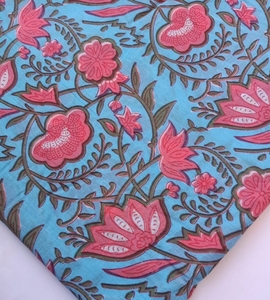 Hand block druck aus indischem Baumwoll stoff für Sommerkleider und-hemden von Yard <span class=keywords><strong>Jaipuri</strong></span> <span class=keywords><strong>Kurti</strong></span> Badru Print - Product Image 2