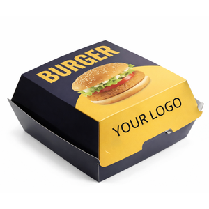 Caja de Papel para Hamburguesas Impresa Personalizada, Caja Plegable para Comida para Llevar, Caja para Hamburguesas Reciclable de Papel Recubierto - Product Image 3