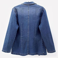 Veste en jean bleu longue 100% coton pour femme avec vestes et manteau en jean pour femme de style vintage