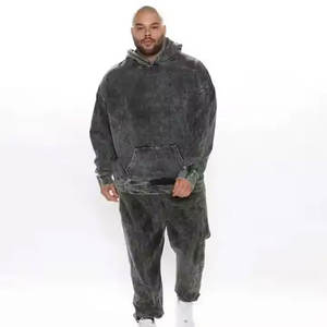 Survêtement surdimensionné en polyester délavé à l'acide personnalisé pour hommes survêtement streetstyle de qualité supérieure à la mode pour hommes - Product Image 1
