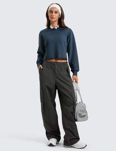 Sudadera Corta Personalizada con Cuello Redondo para Mujer, Diseño Moderno, Alta Calidad, 350 g/m², 100% Algodón, Ecológica - Product Image 2