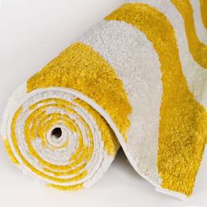 Modern <b>Printed</b> Yellow & White Diamond Rug for Living Room <b>Bedroom</b> Entryway - Product Image 6