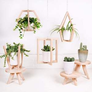 Artisanat pot de fleurs en bois souhaitant bien jardinière arrière-cour décor de jardin créatif jardinières en bois écorce pots de fleurs jardin - Product Image 1