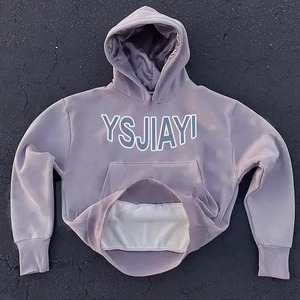 Sweat à capuche personnalisé streetwear en gros sweats à capuche doublés en satin imprimé unisexe 3d bouffant imprimé surdimensionné coton biologique silicone décontracté - Product Image 5